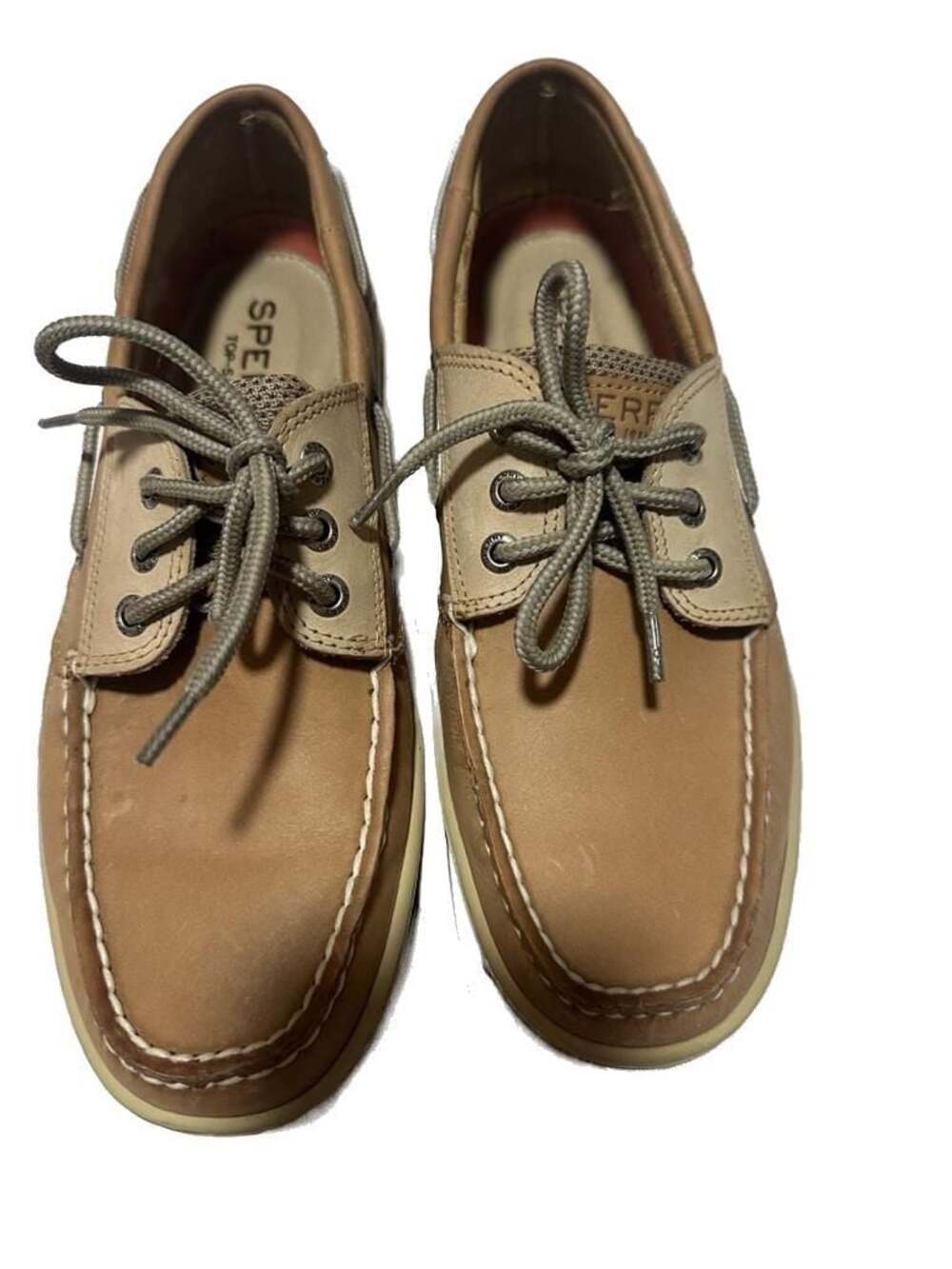 Sperry Top-Sider Men's Billfish 3-Eye Boat Shoe Tan Beige Size 9M